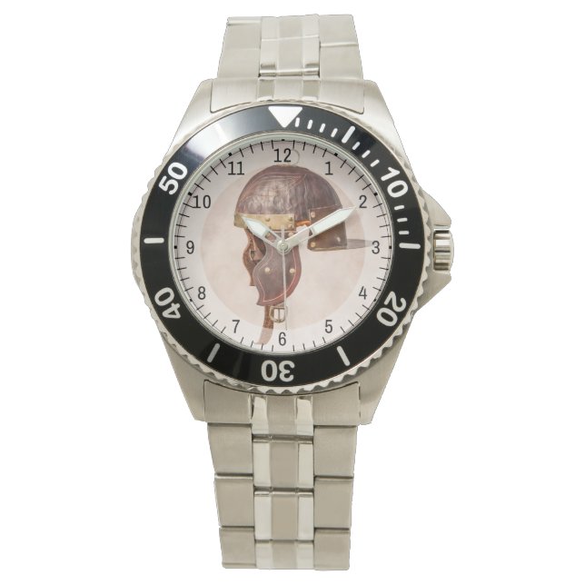 古代ローマ軍隊のヘルメット 腕時計 (正面)