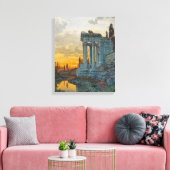 古代ローマ遺跡のある南イタリアの見解 キャンバスプリント (インサイチュ (リビング))