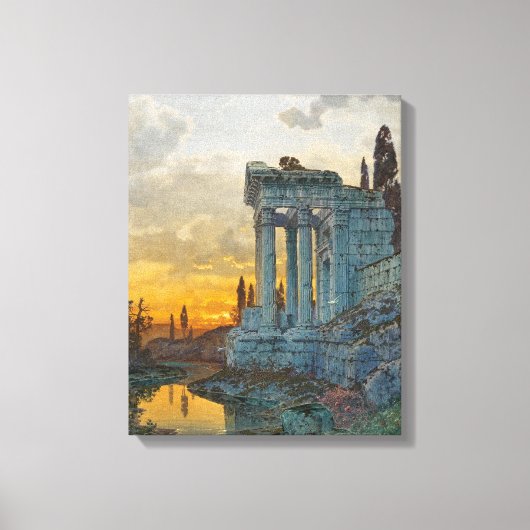 古代ローマ遺跡のある南イタリアの見解 キャンバスプリント (正面)