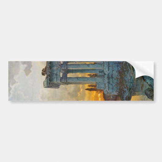 古代ローマ遺跡のある南イタリアの見解 バンパーステッカー (正面)