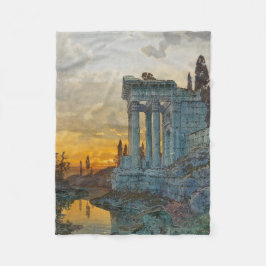 古代ローマ遺跡のある南イタリアの見解 フリースブランケット