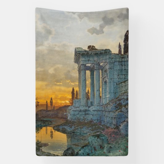 古代ローマ遺跡のある南イタリアの見解 横断幕 (縦)