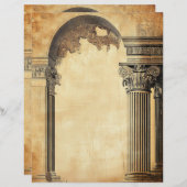 古代ローマ遺跡古ヴィンテージ羊皮紙スタイル (正面/裏面)