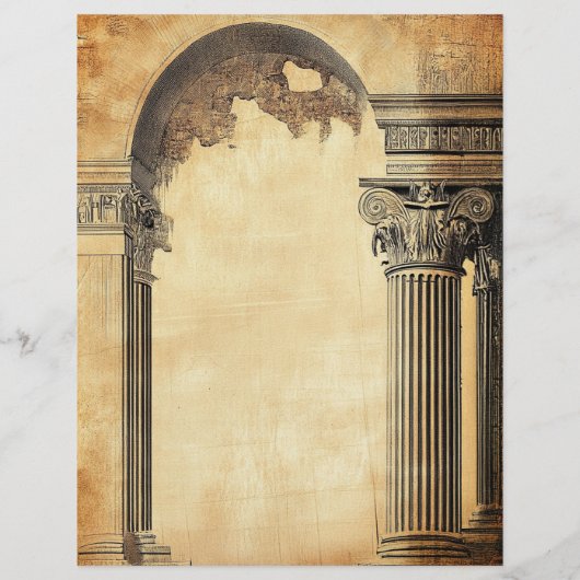 古代ローマ遺跡古ヴィンテージ羊皮紙スタイル (裏面)