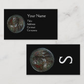 古代ローマ青銅メダリオンモノグラムブラック 名刺 (正面/裏面)