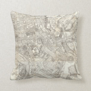 古代ローマ、イタリアの地形図 クッション