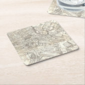 古代ローマ、イタリアの地形図 スクエアペーパーコースター (アングル)