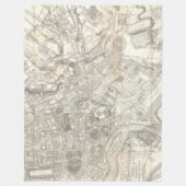 古代ローマ、イタリアの地形図 フリースブランケット (正面)