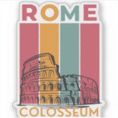 古代ローマ・コロッセオ、歴史的ローマ旅行 シール (正面)