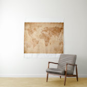 古代ヴィンテージ世界地図イラスト地図,世界, タペストリー (インサイチュ)