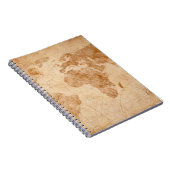 古代ヴィンテージ世界地図イラスト地図，世界， ノートブック (右側)