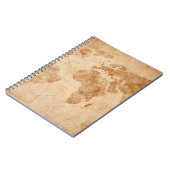 古代ヴィンテージ世界地図イラスト地図，世界， ノートブック (左側)