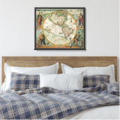 古代世界の地図 - アメリカ大陸、テオドル・ド・ブリ キャンバスプリント (インサイチュ (寝室))