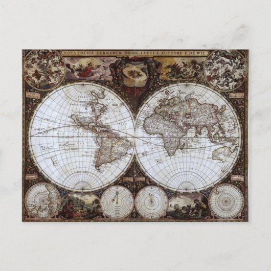 古代世界地図 ポストカード (正面)