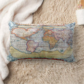 古代世界地図 ランバークッション (ブランケット)