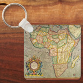 古代世界 ゲラルドゥス・メルカトルによるアフリカの古地図 キーホルダー (正面)