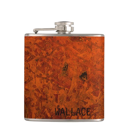 古代中世革装丁本カバー フラスク (正面)