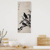 古代中国のの絵画、自然、鳥 ポスター (キッチン)