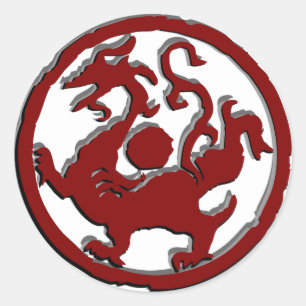 古代中国のシンボル:ドラゴン ラウンドシール