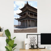 古代中国の建物 ポスター (ホームオフィス)