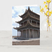 古代中国の建築 カード (黄色い花)