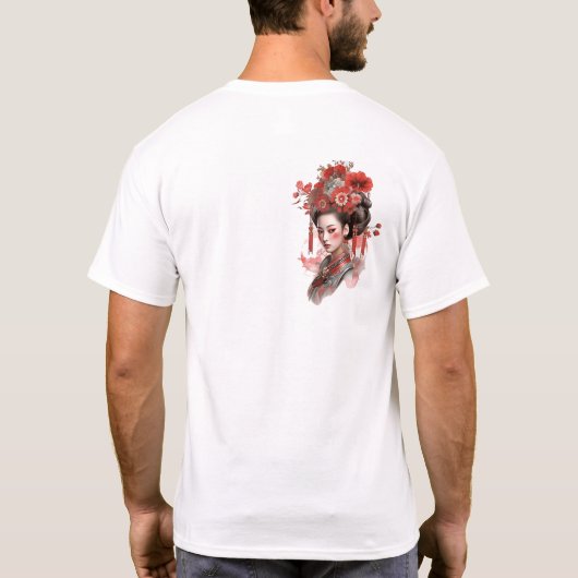 古代中国の絵画の美しい – 詳細事前 Tシャツ (裏面)