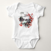 古代中国の館の絵画景観 ベビーボディスーツ (正面)