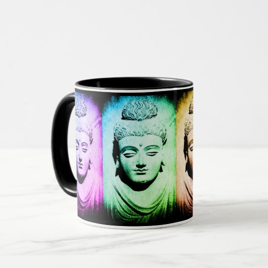 古代仏-茶/多色のコーヒーマグ マグカップ (正面左)