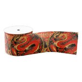 古代伝統的ドラゴ中国のンレッド金ゴールドゴールデン グログランリボン (リール)