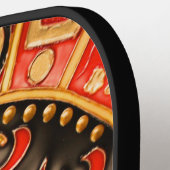 古代伝統的ドラゴ中国のンレッド金ゴールドゴールデン ピックルボールラケット (左詳細)