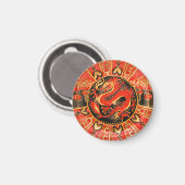 古代伝統的ドラゴ中国のンレッド金ゴールドゴールデン マグネット (正面/裏面)