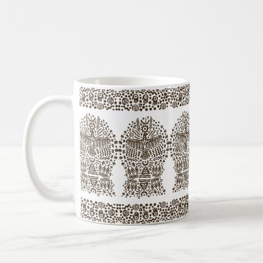 古代伝説:巨大な鳥と部族のテント コーヒーマグカップ (左)