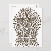 古代伝説：巨大な鳥と部族のテント ポストカード (正面/裏面)