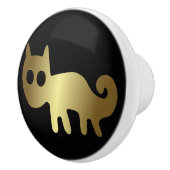 古代動物の金ゴールド猫 セラミックノブ (右)