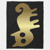 古代動物 – 金ゴールド猫またはキツネ動物 フリースブランケット (正面)