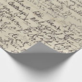 古代原稿の書道のヴィンテージのプリント ラッピングペーパー (角)