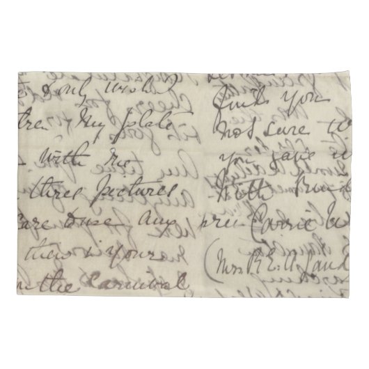 古代原稿の書道のヴィンテージのプリント 枕カバー (裏面)