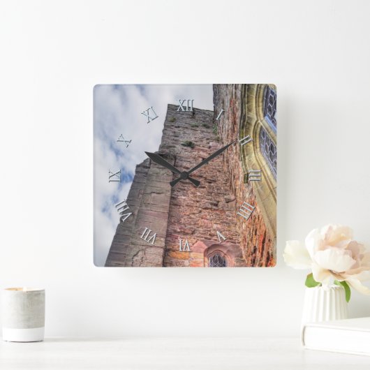 古代史跡城跡イギリス スクエア壁時計 (ホーム)