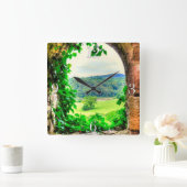 古代史跡城跡イギリス スクエア壁時計 (ホーム)