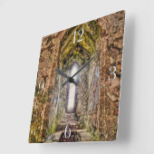 古代史跡城跡イギリス スクエア壁時計 (傾斜)