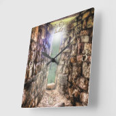 古代史跡城跡イギリス スクエア壁時計 (傾斜)