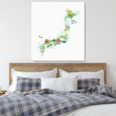 古代図解入りの、写真付きの日本地図 キャンバスプリント (インサイチュ (寝室))