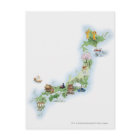 古代図解入りの、写真付きの日本地図