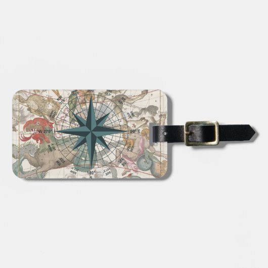 古代地図の羅針盤 ラゲッジタグ (正面横)