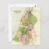 古代地図 - 聖書のパレスチナ ポストカード (正面/裏面)