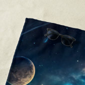 古代宇宙の寺 – ファンタジー銀河系遺跡 ビーチタオル (インサイチュ)