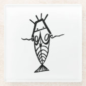 古代宇宙飛行士 ガラスコースター (正面)