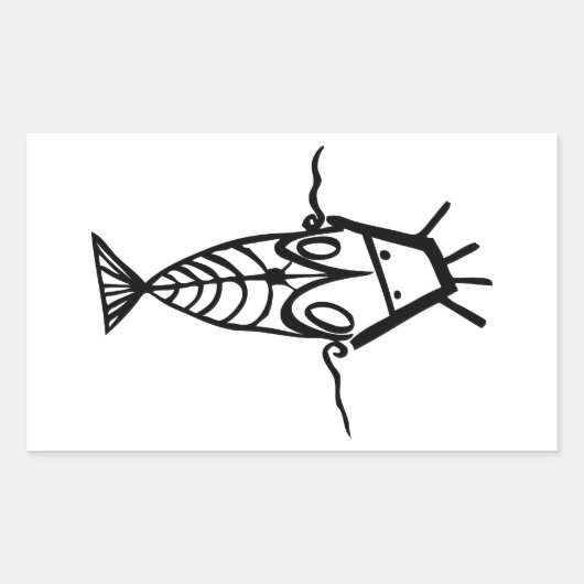 古代宇宙飛行士 長方形シール (正面)