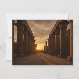 古代寺院の壮麗なポストカード - ゴールデンアワー ポストカード