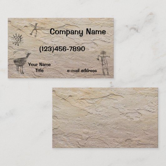 古代岩石彫刻の石造りの背景 名刺 (正面/裏面)